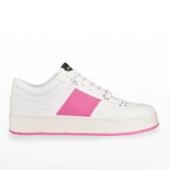 Jimmy Choo Shoes - PRISTINE Jimmy Choo Hawaii Leather Stripe Flatform Sneakers